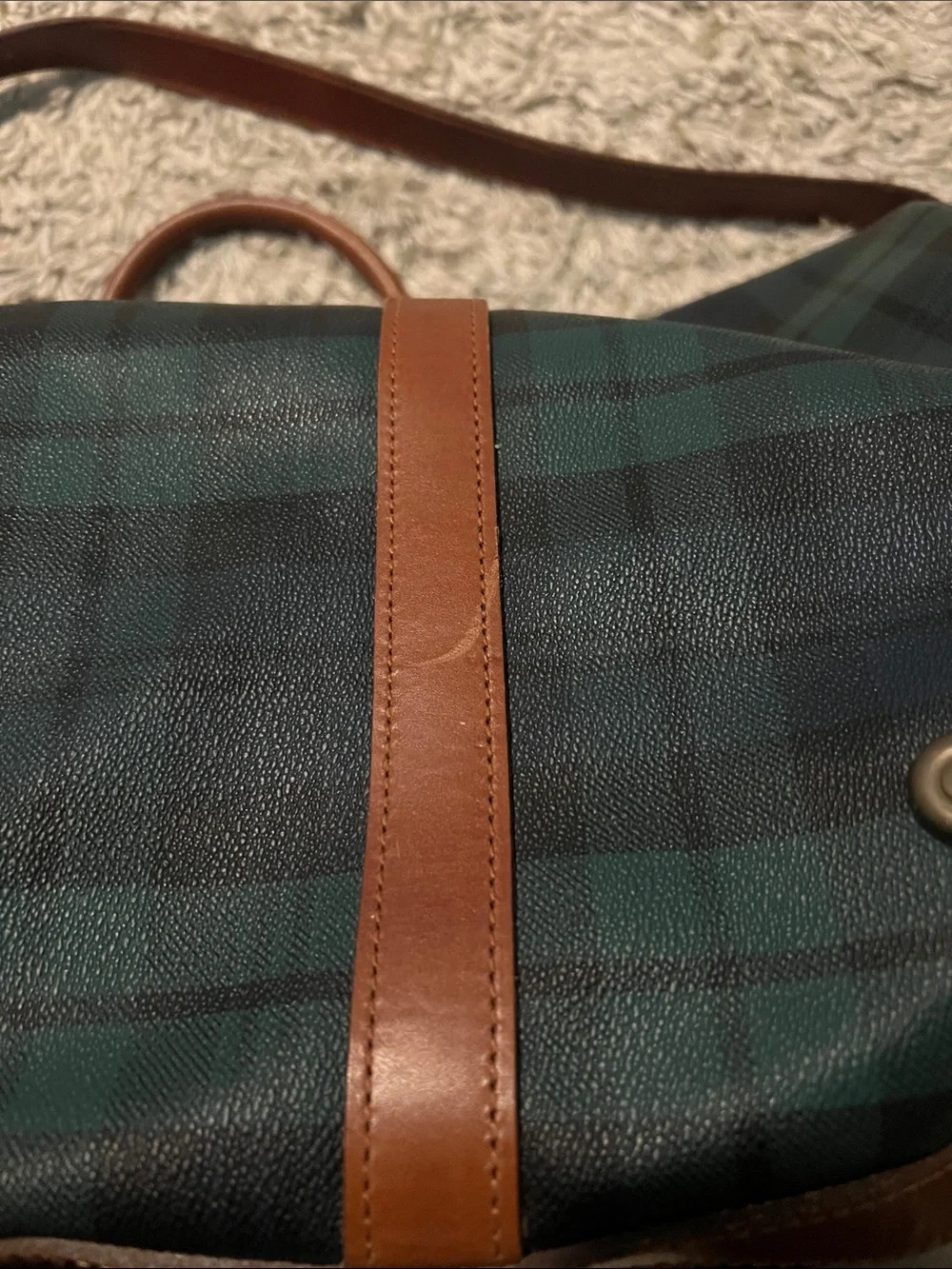 Vintage POLO RALPH LAUREN Classic Green Plaids Tartan XL Overnight Duffle Bag